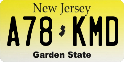 NJ license plate A78KMD