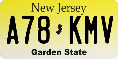 NJ license plate A78KMV