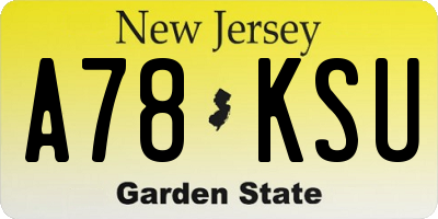 NJ license plate A78KSU