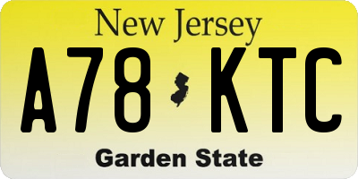 NJ license plate A78KTC