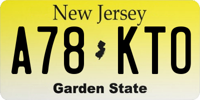 NJ license plate A78KTO