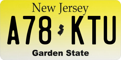 NJ license plate A78KTU