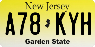 NJ license plate A78KYH