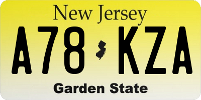 NJ license plate A78KZA