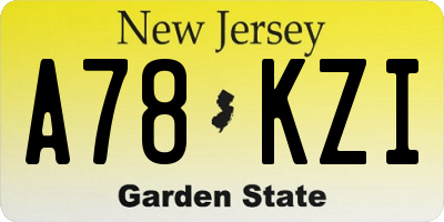 NJ license plate A78KZI