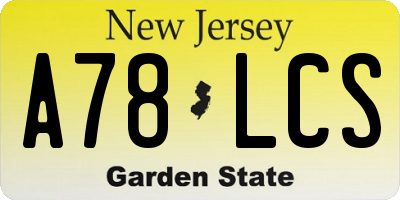 NJ license plate A78LCS