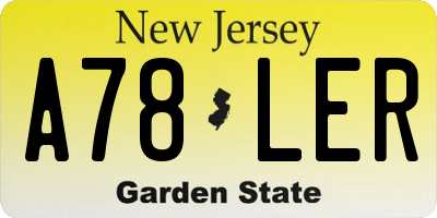 NJ license plate A78LER