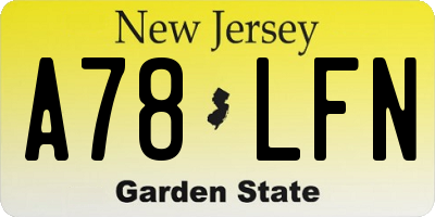 NJ license plate A78LFN
