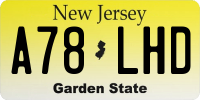 NJ license plate A78LHD