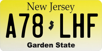 NJ license plate A78LHF