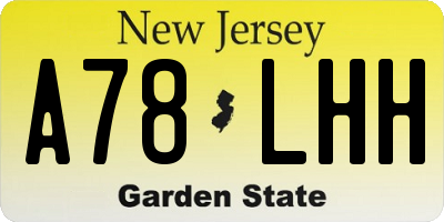 NJ license plate A78LHH