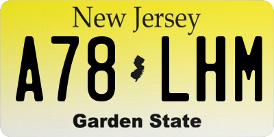 NJ license plate A78LHM