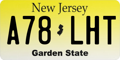 NJ license plate A78LHT