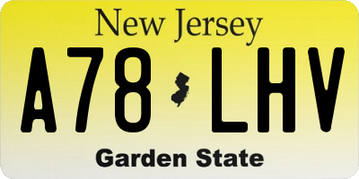 NJ license plate A78LHV