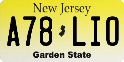 NJ license plate A78LIO