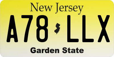 NJ license plate A78LLX