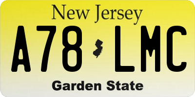 NJ license plate A78LMC