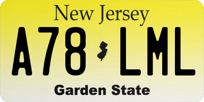 NJ license plate A78LML