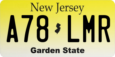 NJ license plate A78LMR