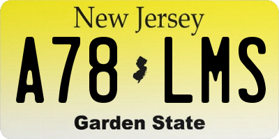 NJ license plate A78LMS