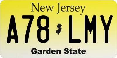 NJ license plate A78LMY