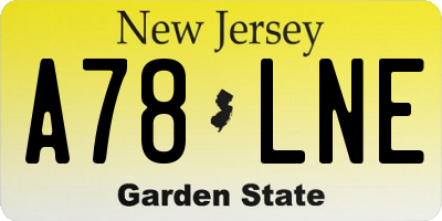 NJ license plate A78LNE