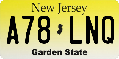 NJ license plate A78LNQ