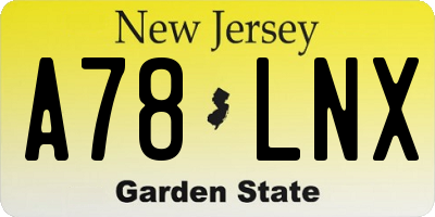 NJ license plate A78LNX