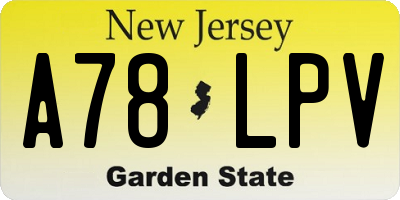 NJ license plate A78LPV