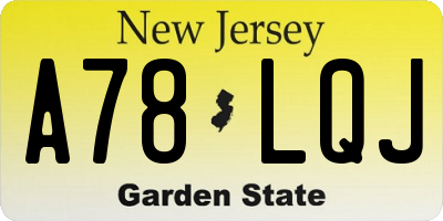 NJ license plate A78LQJ
