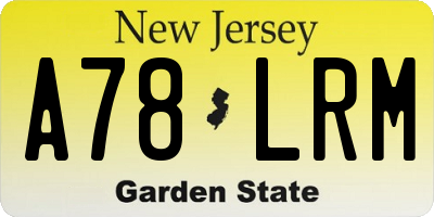 NJ license plate A78LRM
