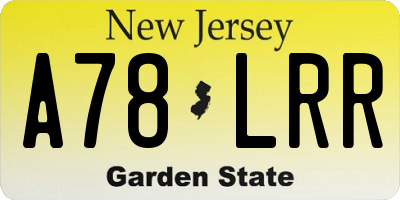 NJ license plate A78LRR
