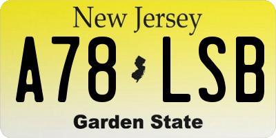 NJ license plate A78LSB