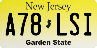 NJ license plate A78LSI