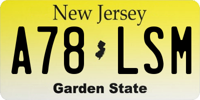 NJ license plate A78LSM