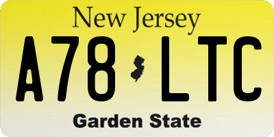 NJ license plate A78LTC