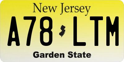 NJ license plate A78LTM