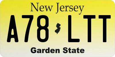 NJ license plate A78LTT