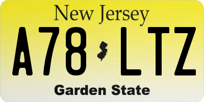 NJ license plate A78LTZ