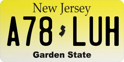 NJ license plate A78LUH