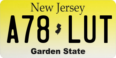 NJ license plate A78LUT