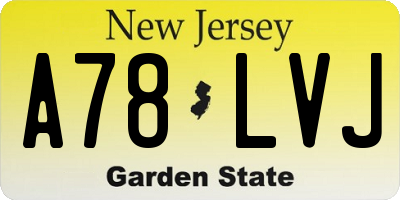 NJ license plate A78LVJ