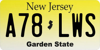 NJ license plate A78LWS