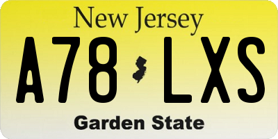 NJ license plate A78LXS