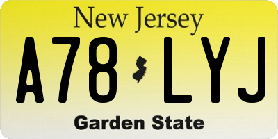 NJ license plate A78LYJ