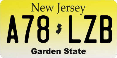 NJ license plate A78LZB