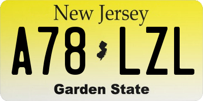 NJ license plate A78LZL