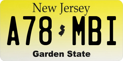 NJ license plate A78MBI