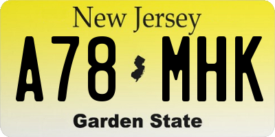 NJ license plate A78MHK