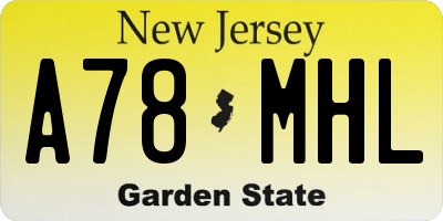 NJ license plate A78MHL